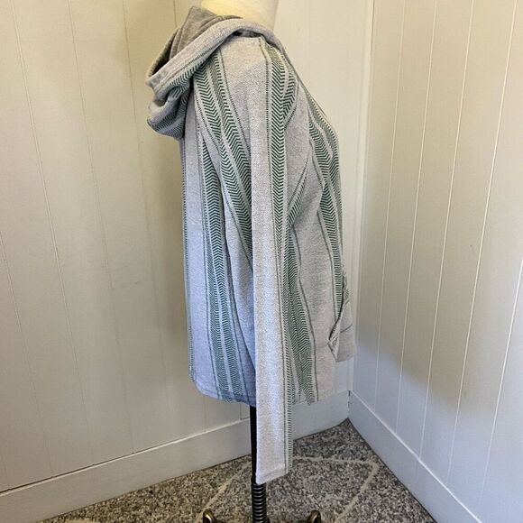 Brooklyn Cloth Company Men’s Medium Grey Striped Baja Surf Hoodie Sweatshirt - Picture 6 of 15